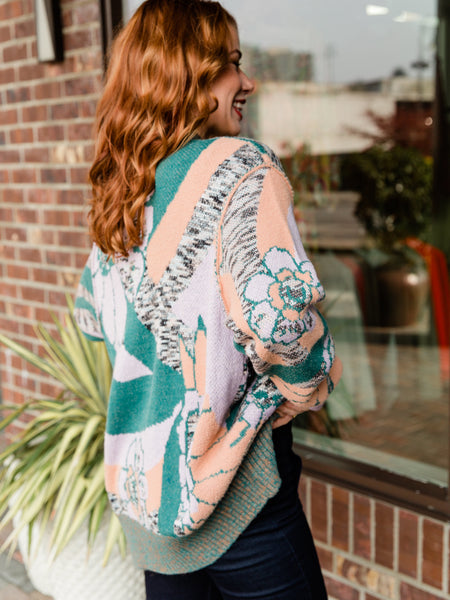 Free People Orchid Teal August Cardigan