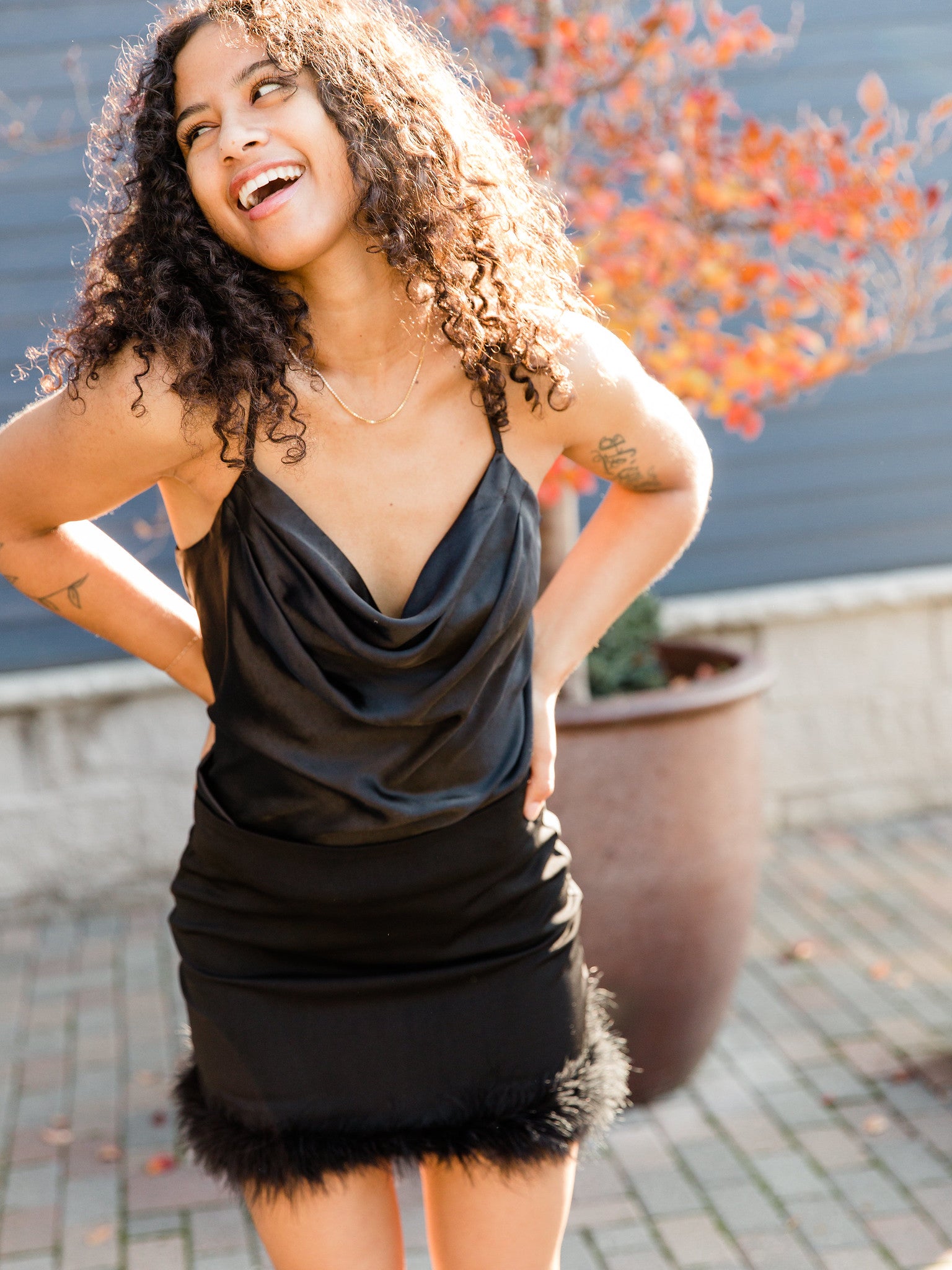 Black Kiera Cross Cami Top
