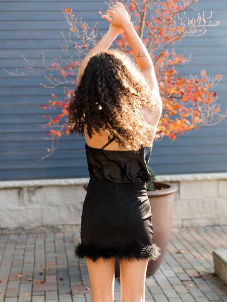 Black Kiera Cross Cami Top