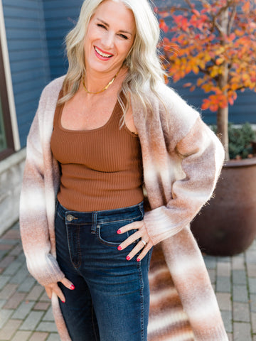 Light Taupe Naya Marled Cardigan