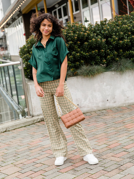 Nicole Hunter Green Button Blouse