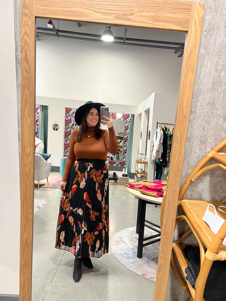 Black Ashely Printed Skirt