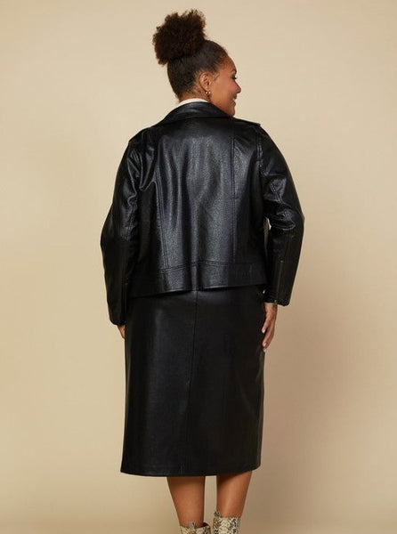 Black Noah Vegan Leather Jacket Plus
