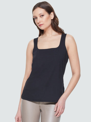 Black Square Neck Tank